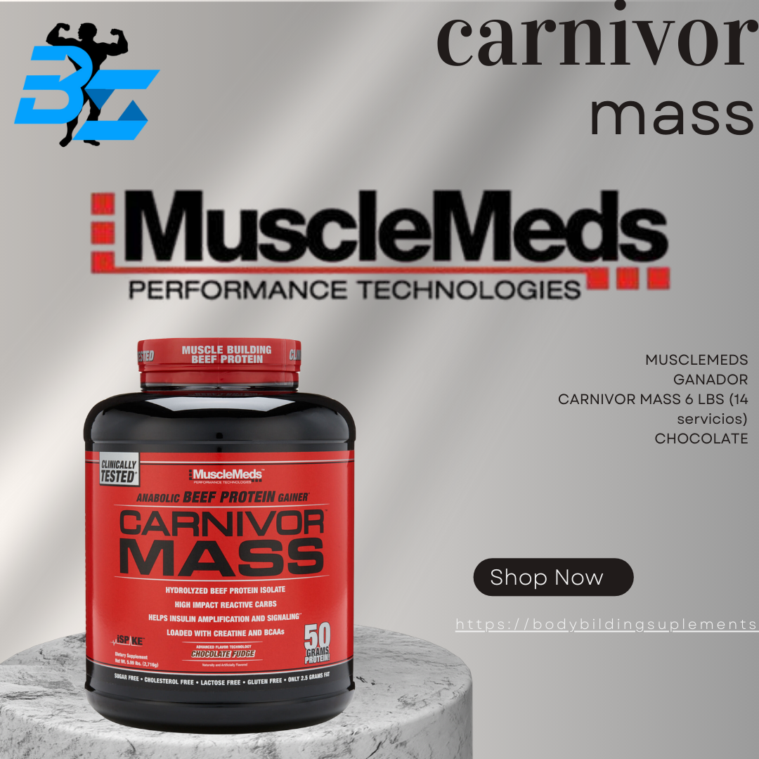 MUSCLEMEDS GANADOR CARNIVOR MASS 6 LBS (14 servicios) CHOCOLATE